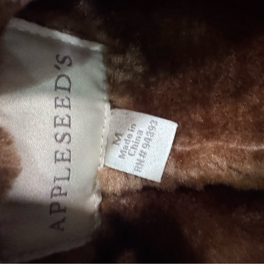 Apple seeds size medium Women's Tan Coat‎ with Faux Fur Collar - Picture 4 of 5